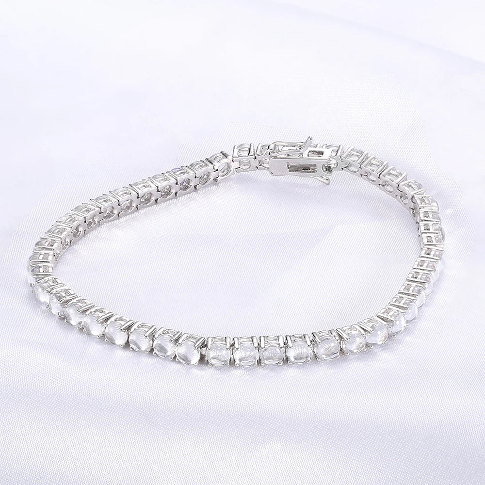 New Trendy 925 Sterling Silver 2mm 3mm 4mm White Cz Cubic Zirconia Tennis Bracelet Kirin Jewelry