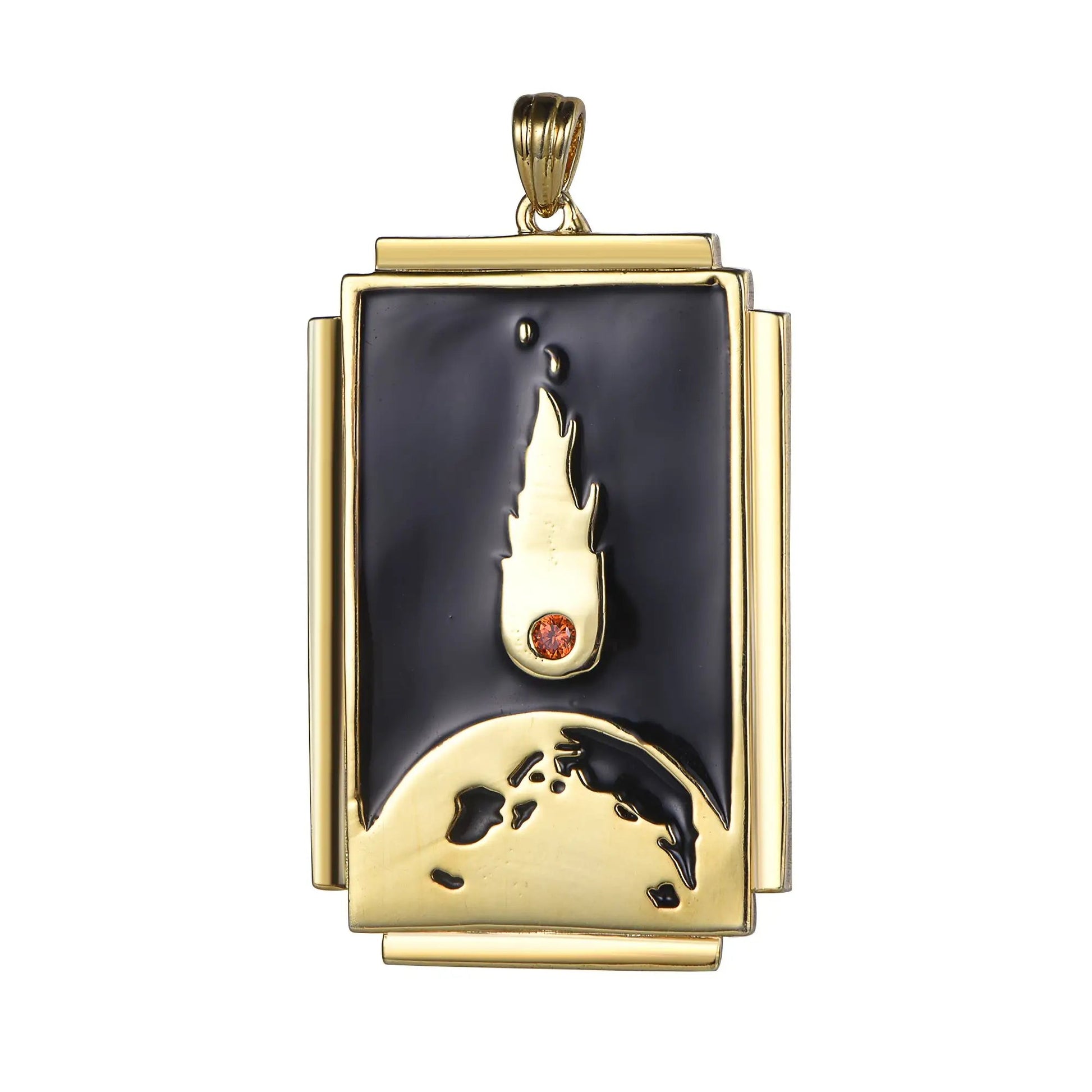 New Trendy 925 Sterling Silver Lighter Pattern Design 18k Gold Couple Pendant Necklace Kirin Jewelry