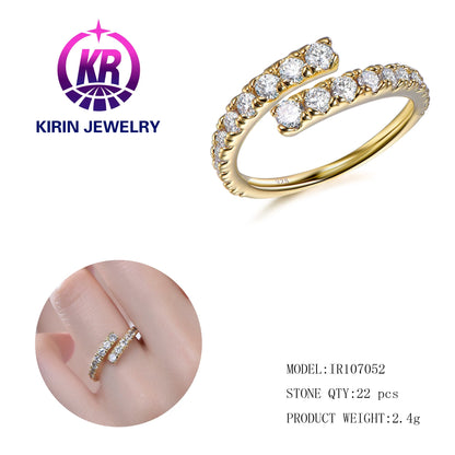 New Trendy fashion jewelry Zircon Rings Single Row Diamond Open Circle Ring Kirin Jewelry