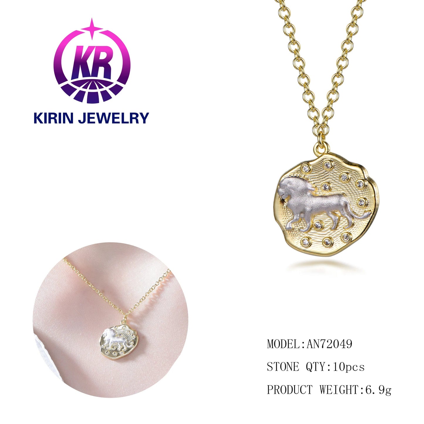 No Fade charms for necklace 14k gold filled pendant Leo Pendant coin pendant fashion jewelry Kirin Jewelry
