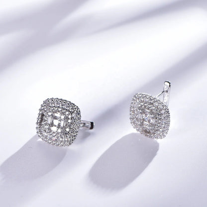 Pave CZ Crystal Earring Jewelry female 925 Sterling Silver Earring Stud for Girls Women Huggie Earrings Kirin Jewelry