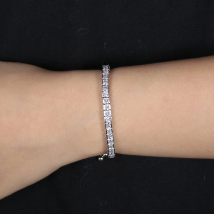 S925 Tennis Bracelet with Sparking Cubic Zirconia Adjustable Bracelet for Women Silver Tennis Bracelet Kirin Jewelry