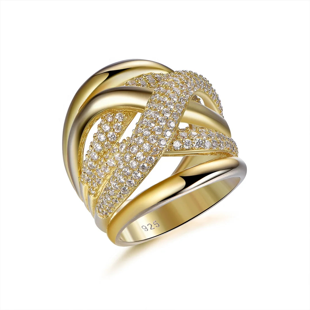 SET85570 CZ ring with gold plating silver 925 engagement ring pave ring for men Kirin Jewelry