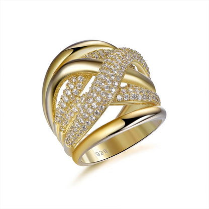 SET85570 CZ ring with gold plating silver 925 engagement ring pave ring for men Kirin Jewelry