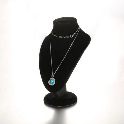 Silver plating 925 sterling silver Aquamarine glass jewelry set Kirin Jewelry