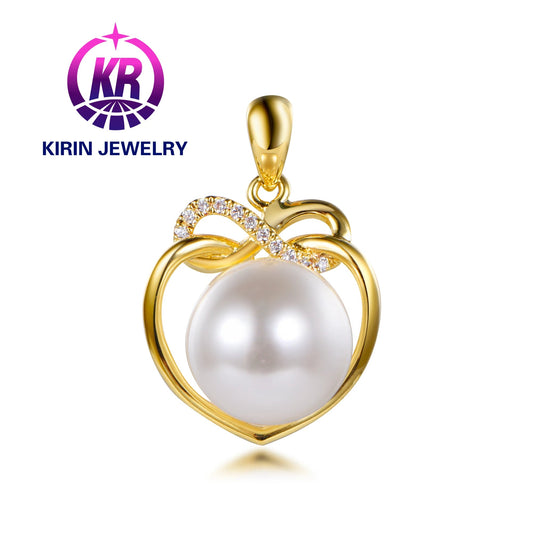 Simple bow Sshell pearl 3A whitecubic zirconia elegant 18K gold plating choker necklace Kirin Jewelry