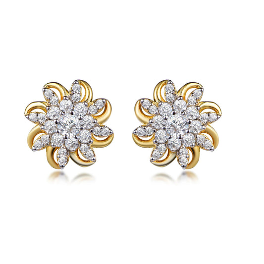 Spring Jewelry Luxury Women's Stud Earrings Wedding Statement Earrings Gold Flower Earrings For Gift Kirin Jewelry