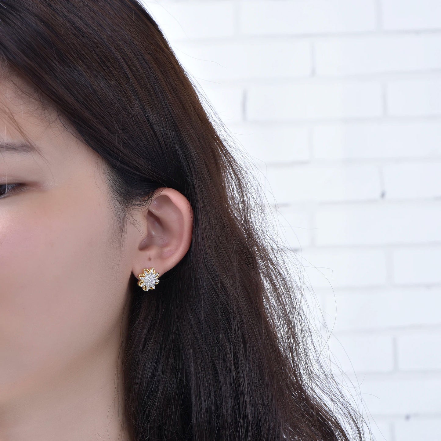 Spring Jewelry Luxury Women's Stud Earrings Wedding Statement Earrings Gold Flower Earrings For Gift Kirin Jewelry