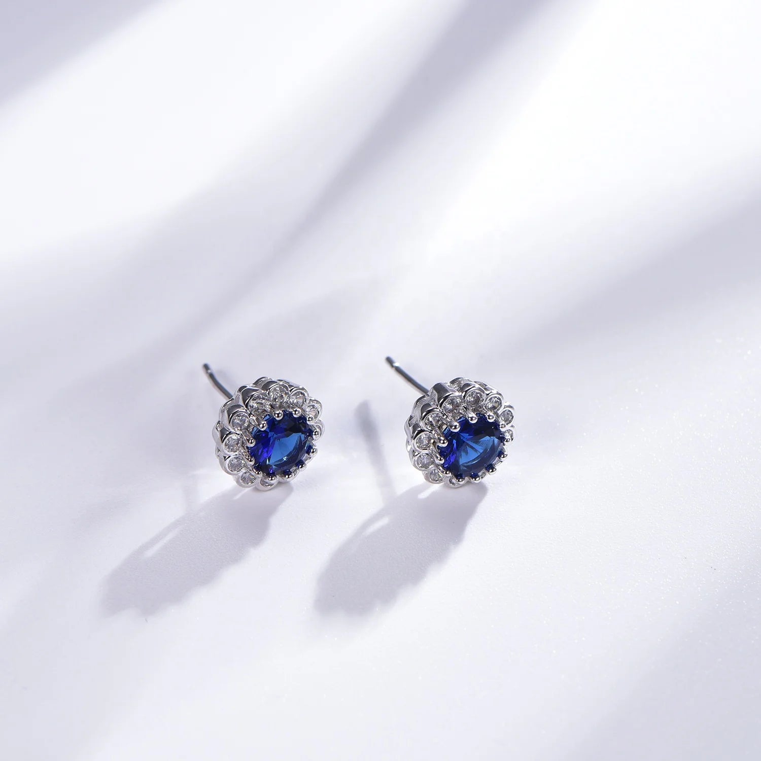 Sterling silver earrings 925 blue crystal earrings AAA cz blue moissanite earrings Kirin Jewelry