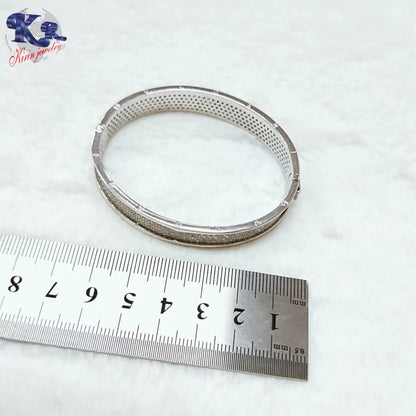 Sterling silver jewelry charming bangle bracelet design wholesale fashion zircon silver new equilibrium 925 sterling silver bangles Kirin Jewelry