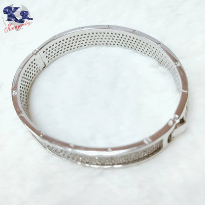 Sterling silver jewelry charming bangle bracelet design wholesale fashion zircon silver new equilibrium 925 sterling silver bangles Kirin Jewelry