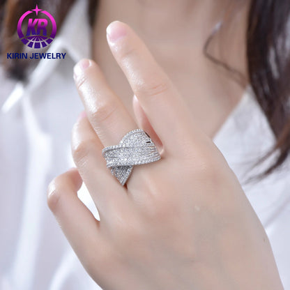 Supplier Jewelry Design 925 Sterling Silver quality Zircon Cubic Zirconia  Ring Customized Wedding Engagement Ring Kirin Jewelry