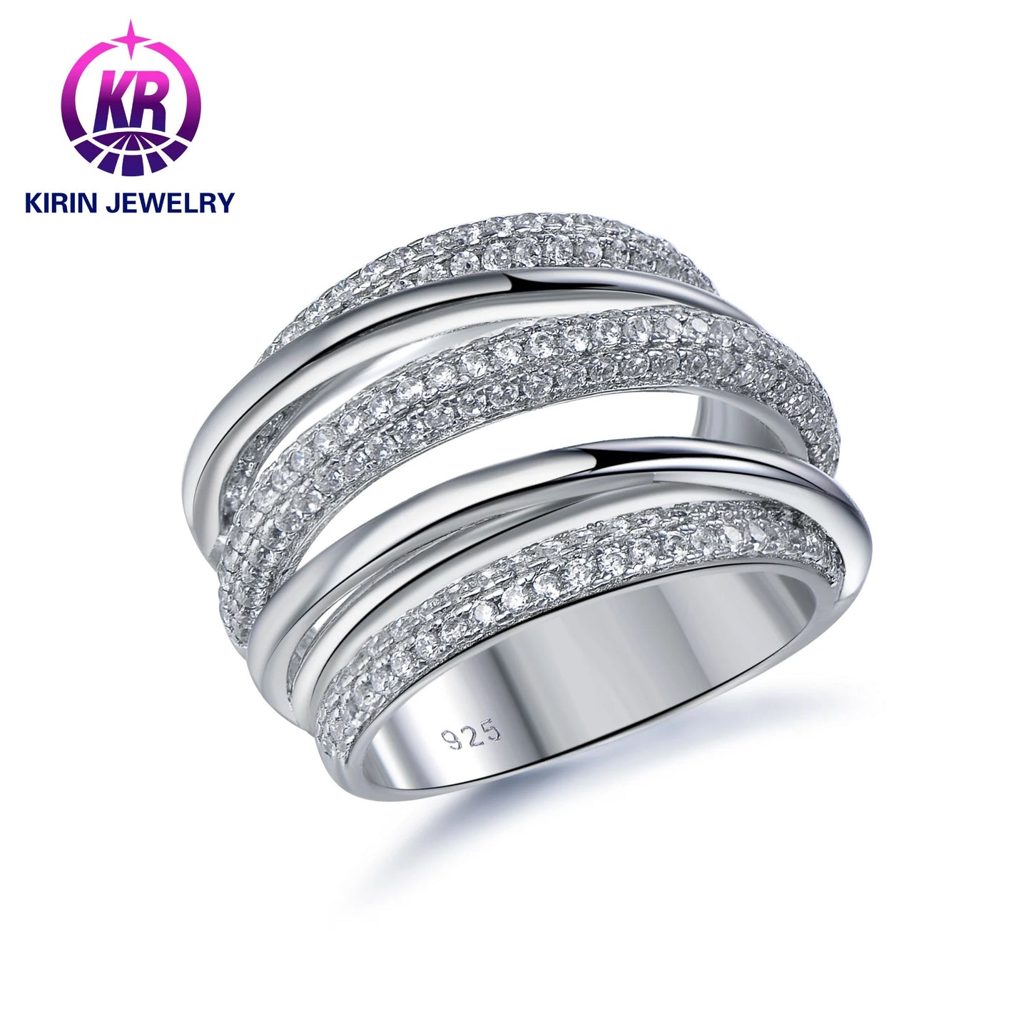 Supplier Jewelry Design CZ Stones 3A quality Zircon Cubic Zirconia Ring Customized Wedding Engagement Ring Kirin Jewelry