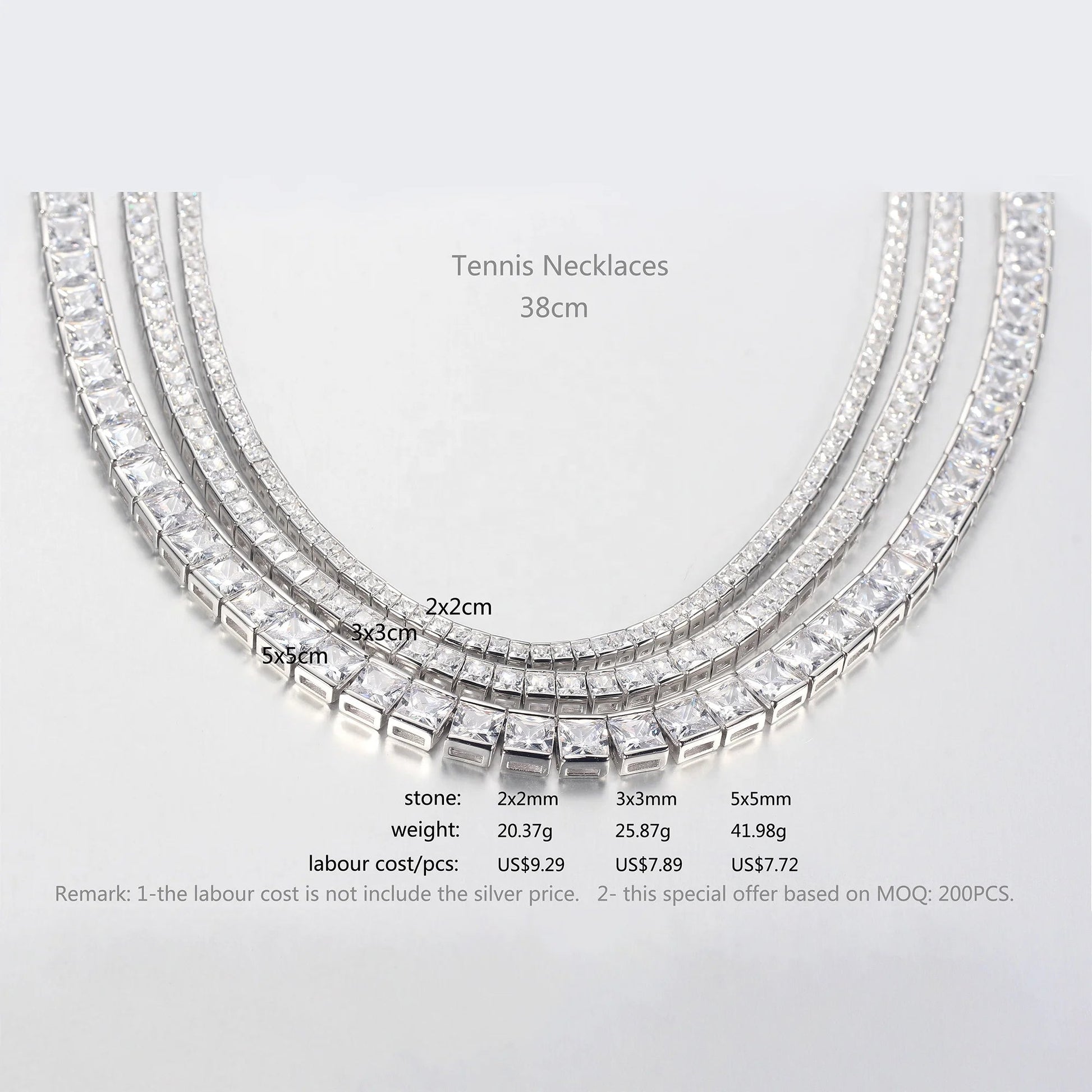 Tennis Necklace 925 Sterling Silver Necklace Round Cut 5A Cubic Zircon Diamond Tennis Chain for Women Men Tennis Chain Necklace Kirin Jewelry