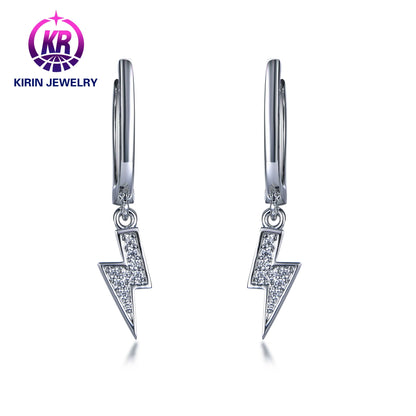 Trendy Fashion Jewelry 925 Sterling Silver plated Triangle Cut Stud Earrings Popular Custom Studs For Women Kirin Jewelry