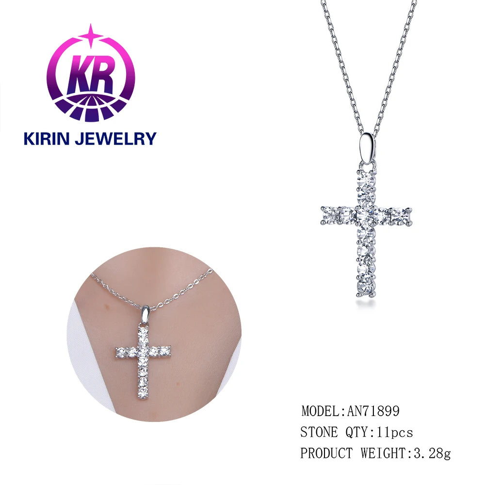 Trendy Popular Jewelry 925 Sterling Silver Necklace Cross Pendant Necklace For Women Kirin Jewelry