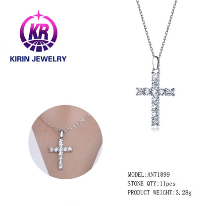 Trendy Popular Jewelry 925 Sterling Silver Necklace Cross Pendant Necklace For Women Kirin Jewelry