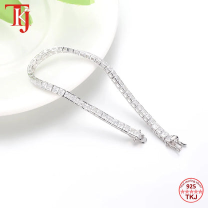 Unisex Square Shape Ins Full Diamond Zircon Bracelet Luxury Jewelry Full Diamond Tennis Chain Bracelet Zircon for Women Kirin Jewelry