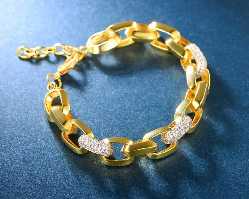 Wax Setting White Zircon Jewelry New Model Cross Charm Gold Plated  Bracelet For Unisex 2020 Kirin Jewelry