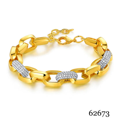 Wax Setting White Zircon Jewelry New Model Cross Charm Gold Plated Bracelet For Unisex Kirin Jewelry