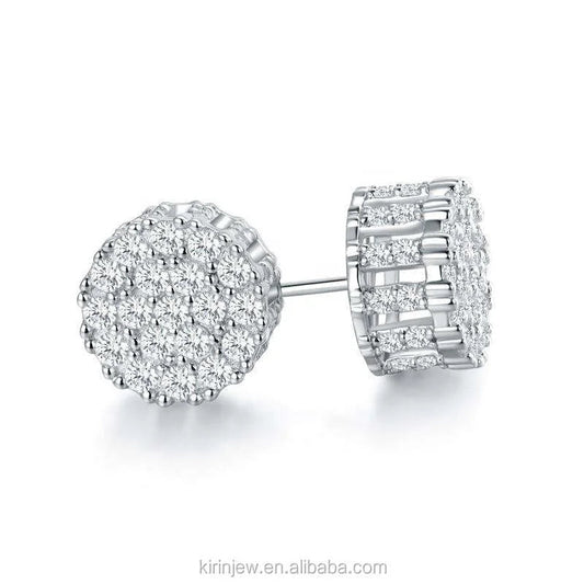 Wax Setting White Zircon Jewelry New Model Stud Earrings for Women Kirin Jewelry