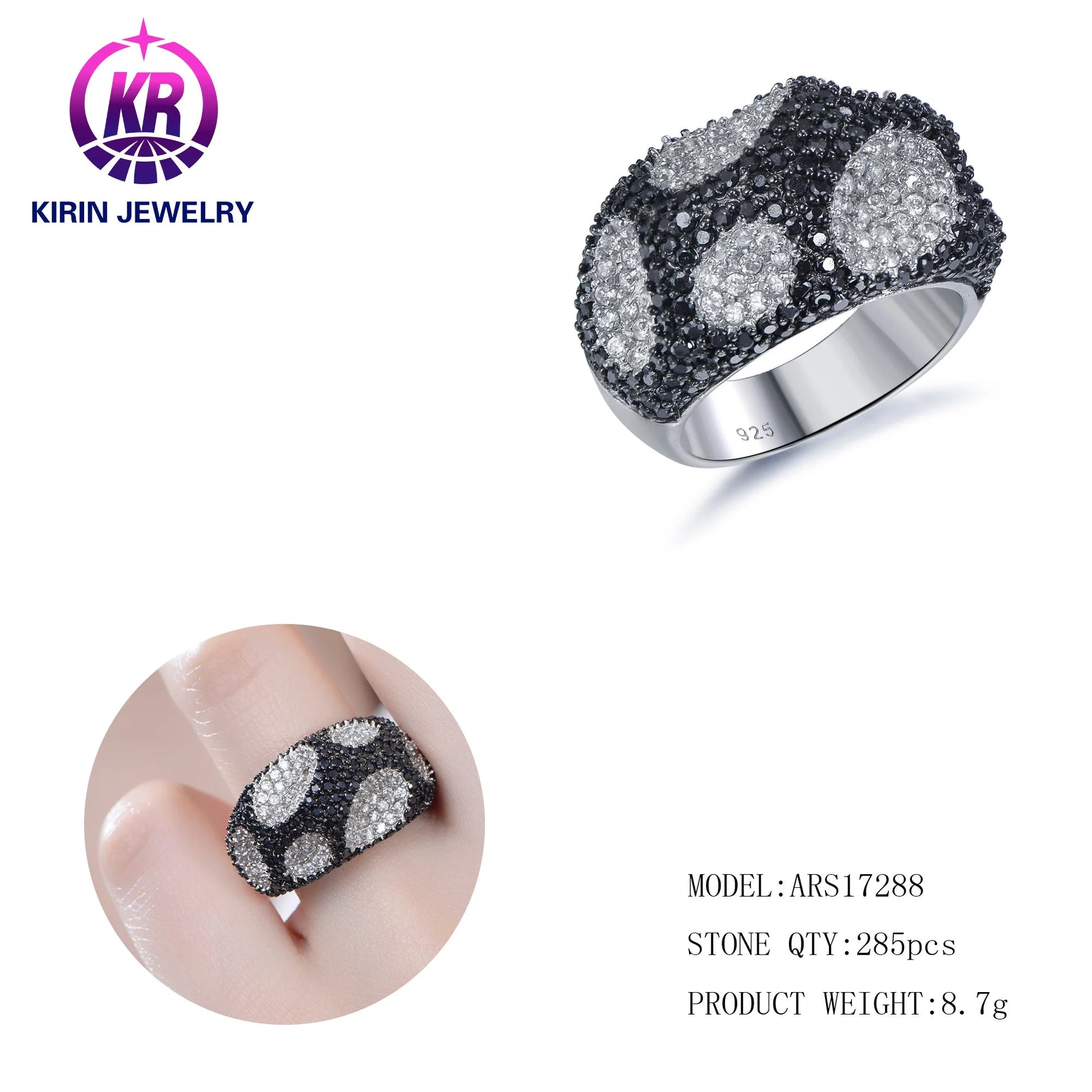 Wholesale 925 Sterling Silver CZ Wedding Rings Set Bridal 925 Silver Jewelry Ring Set Bridal Wedding Engagement Ring Set Kirin Jewelry