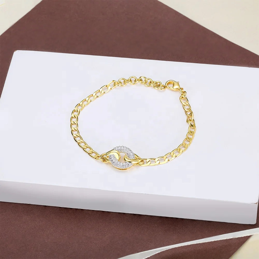 Wholesale China Factory Top Design adjustable diamond bracelet 18K Gold Plated Bracelet Cubic Zircon Custom Charm Bracelet Kirin Jewelry