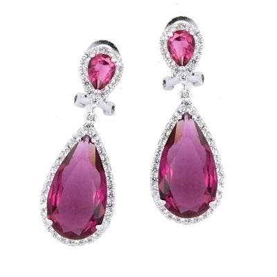 Wholesale Fashion JewelryLight Amethyst Crystal Gemstone silver Earrings jewellery Kirin Jewelry