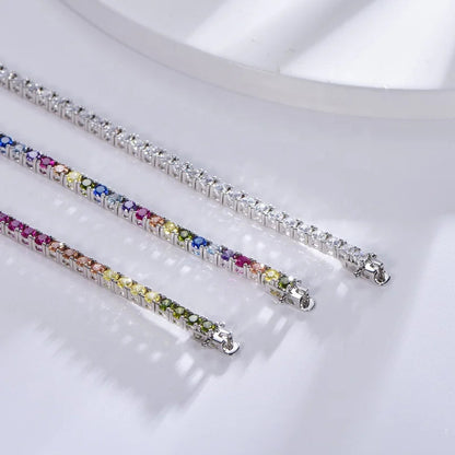 Wholesale Full Cubic Zircon Round 0.5 Carat Cubic Beads Gemstone Adjustable Diamond Tennis Chain Bracelets For Woman Girls Kirin Jewelry