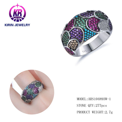 Wholesale Jewellery Custom Fine Jewellery Deep Purple Yellow Gold Jewelry Engraved 925 Sterling Silver Rings For Men Kirin Jewelry