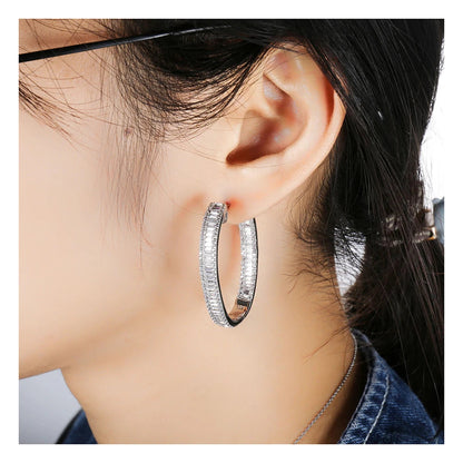 Wholesale designer inspired jewelry Fashion Trend Claw Setting 925 Sterling Silver Hoop Earrings For Women Kirin Jewelry