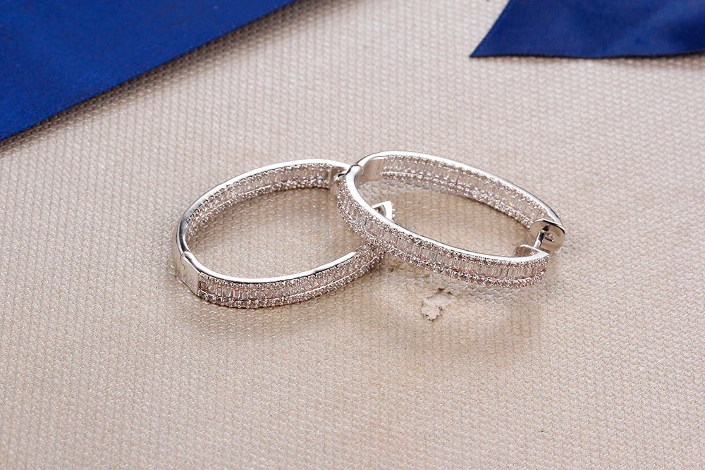 Wholesale designer inspired jewelry Fashion Trend Claw Setting 925 Sterling Silver Hoop Earrings For Women Kirin Jewelry