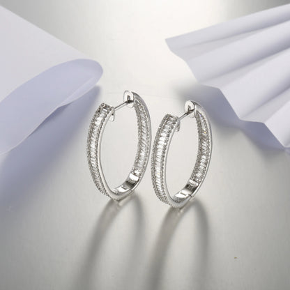 Wholesale designer inspired jewelry Fashion Trend Claw Setting 925 Sterling Silver Hoop Earrings For Women Kirin Jewelry