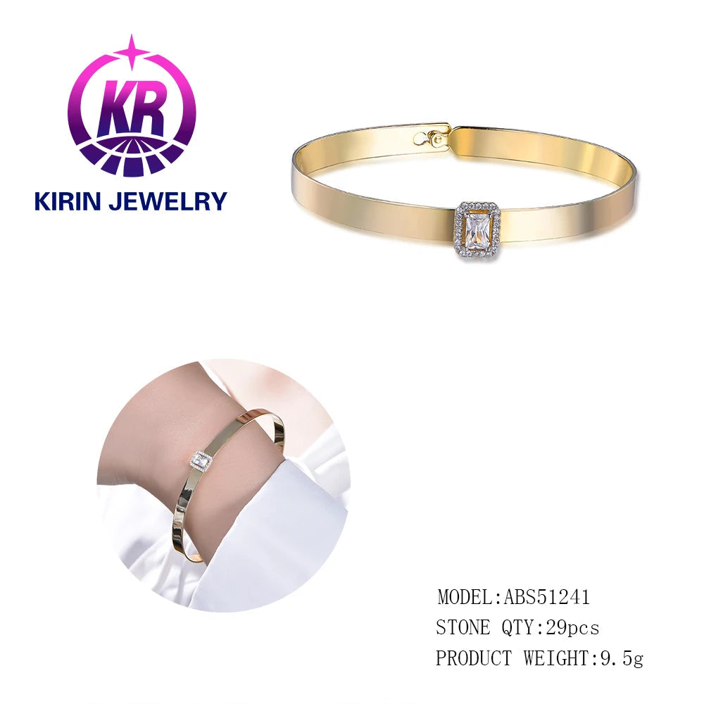 Wholesale high quality 18k 925 sterling silver bracelet bangle with charm for gift Kirin Jewelry