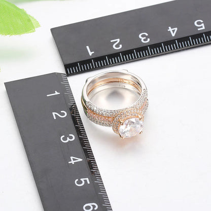 Wholesale pricing Bride women's luxury wedding bands jewelry set Wedding Rings For fine jewelry rings men And Women engagement ring Rose Gold Engagement ring set Kirin Jewelry