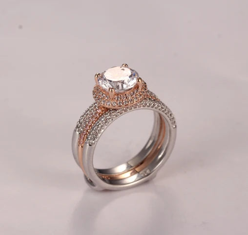 Wholesale pricing Bride women's luxury wedding bands jewelry set Wedding Rings For fine jewelry rings men And Women engagement ring Rose Gold Engagement ring set Kirin Jewelry