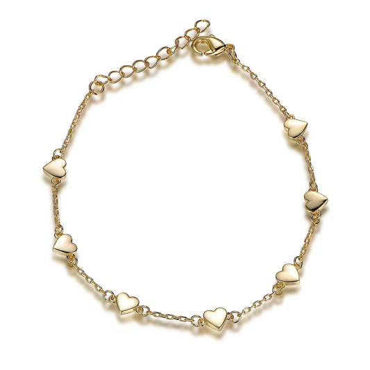 Wholesales factory price Jewelry bracelet gold plated 18k heart design sterling silver bracelet women charm bracelet Kirin Jewelry