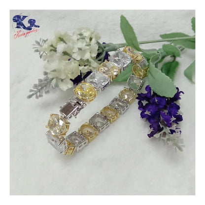 Women Luxury Jewelry Classic Design AAA+ Round 1 Carat Cubic Zircon Diamond Tennis Bracelet Kirin Jewelry