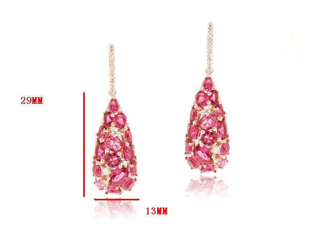 Women Wear Alibaba Germany Teardrop Collection Fashion initial Garnet Silver Earrings Kirin Jewelry