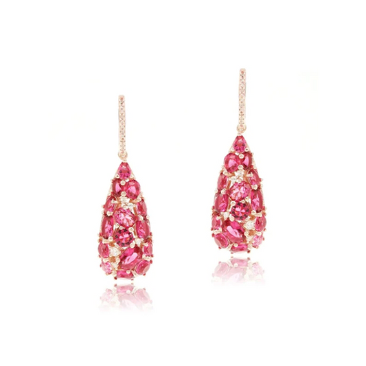 Women Wear Alibaba Germany Teardrop Collection Fashion initial Garnet Silver Earrings Kirin Jewelry