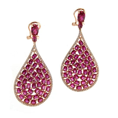 Women Wear Alibaba Germany Teardrop Collection Fashion initial Garnet Silver Earrings Kirin Jewelry