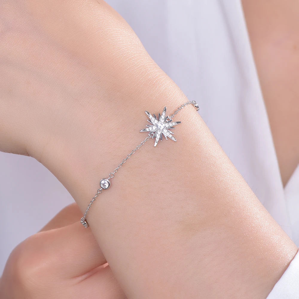 Zirconia Radiant Star Bracelet Multi Size Adjustable Jewelry Casual Dinner Bracelets Kirin Jewelry