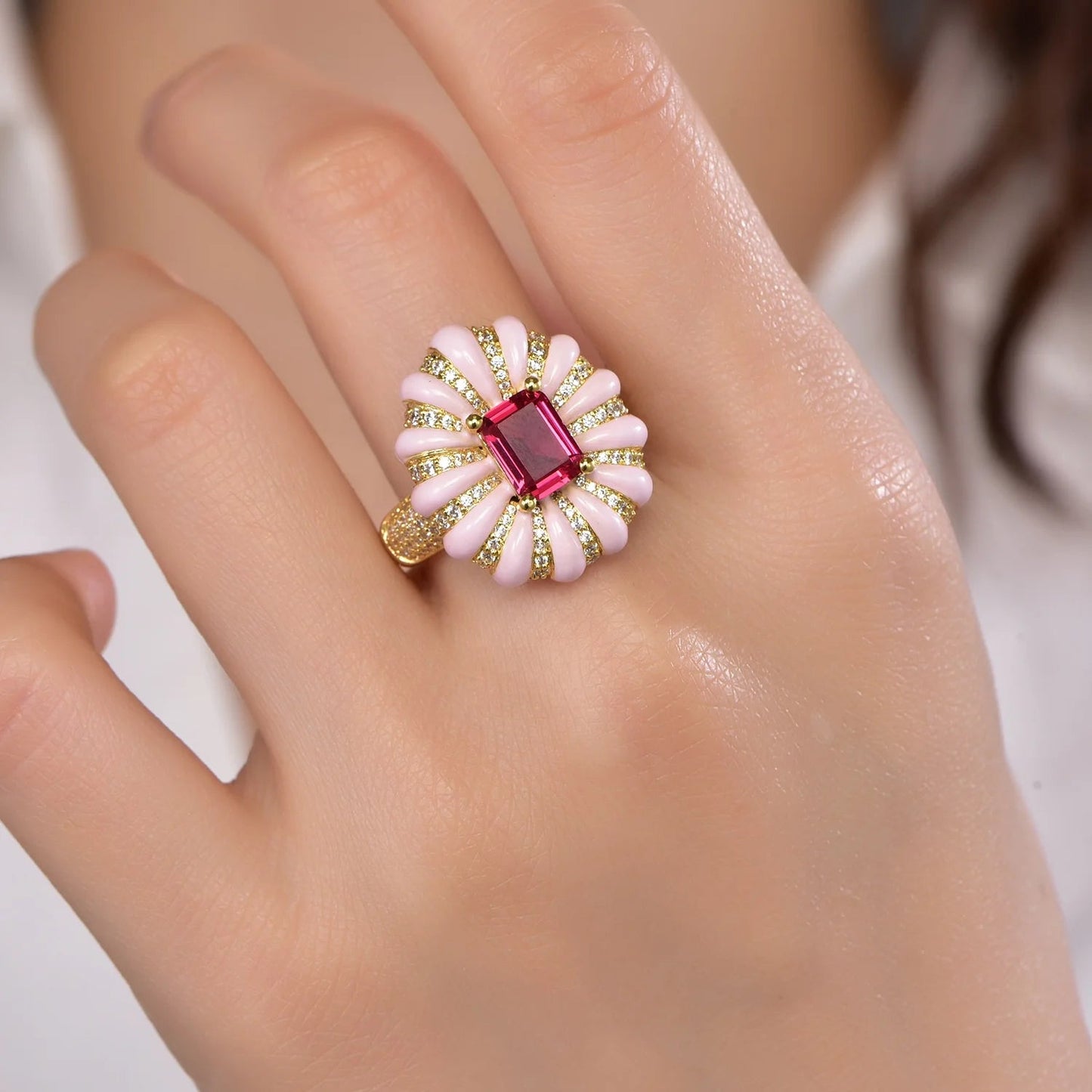 anelli anillos ruby emerald gold ring 2 gram gold plated ring price better radiation zircon ring Kirin Jewelry
