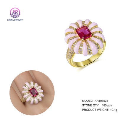 anelli anillos ruby emerald gold ring 2 gram gold plated ring price better radiation zircon ring Kirin Jewelry