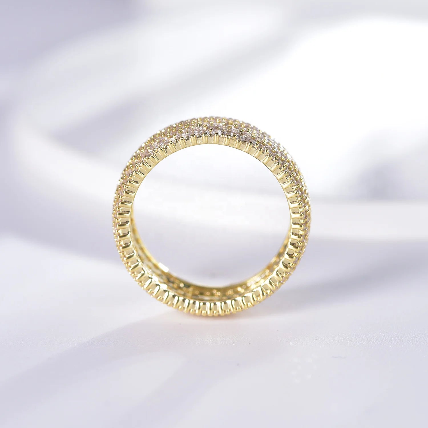 anello anillo de oro wholesale american woman jewelry gold plated ring paved diamond ring 18k gold ring Kirin Jewelry