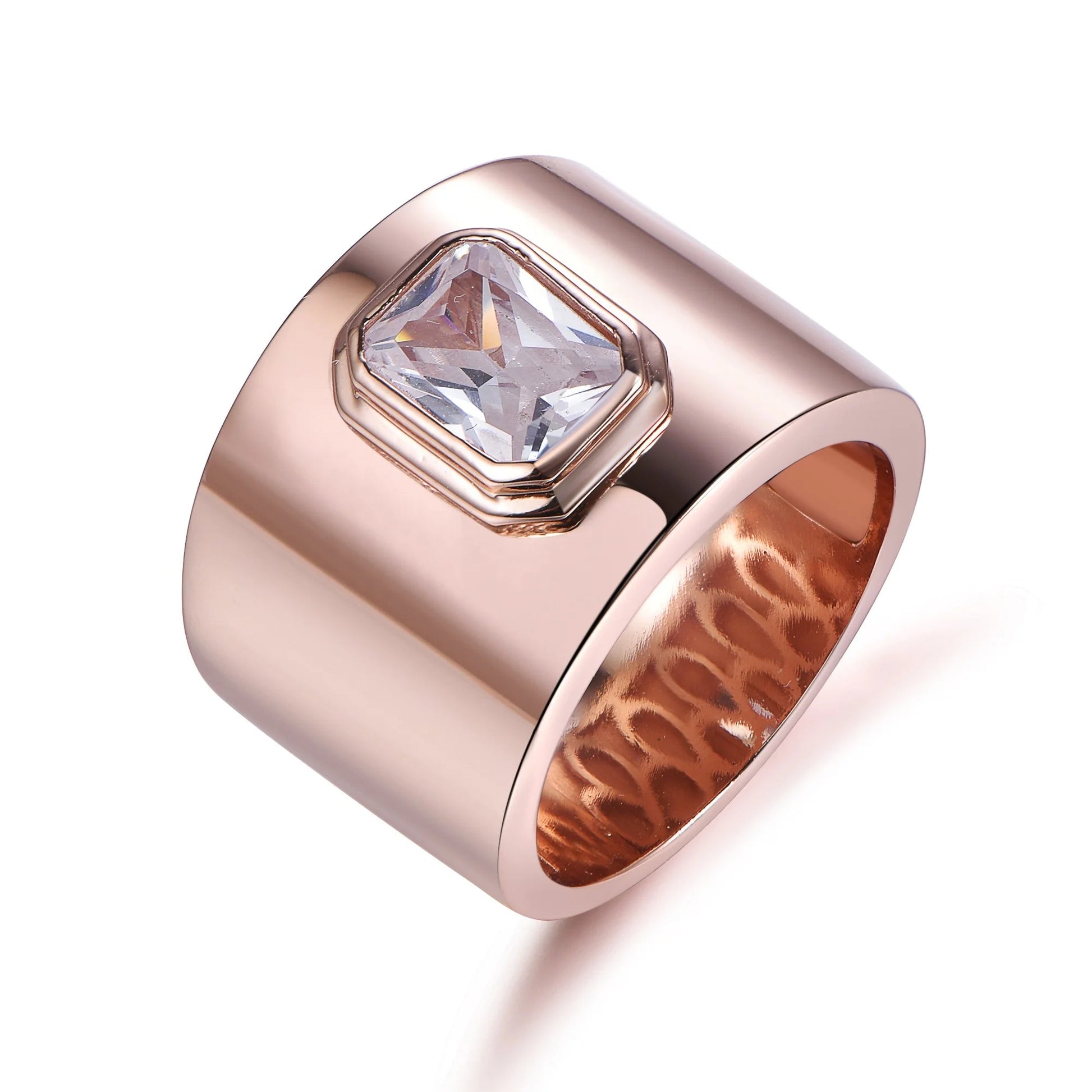 anillo de customize rose gold ring womens big size big rings for women lady gold plated women bands zircon ring Kirin Jewelry