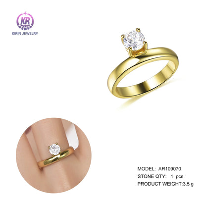 anillo de oro de 18k zircon ring 18k gold ring woman jewelry silver wedding band gold plated wedding rings Kirin Jewelry