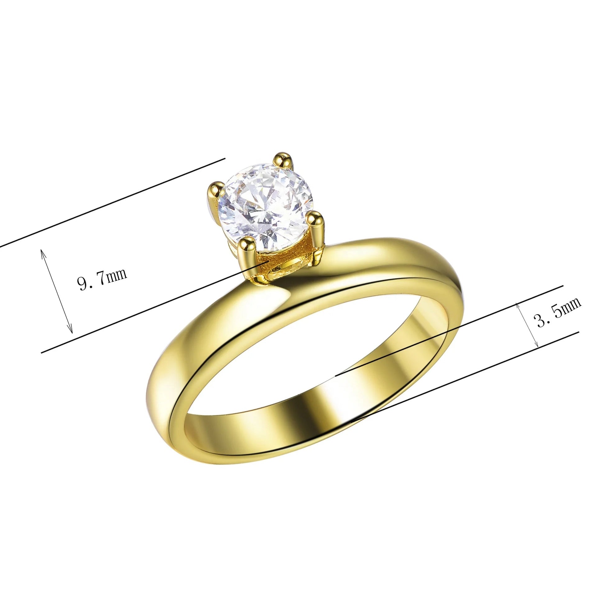 anillo de oro de 18k zircon ring 18k gold ring woman jewelry silver wedding band gold plated wedding rings Kirin Jewelry