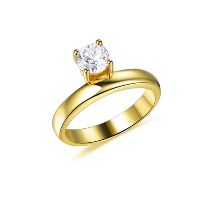 anillo de oro de 18k zircon ring 18k gold ring woman jewelry silver wedding band gold plated wedding rings Kirin Jewelry