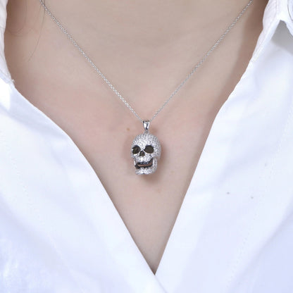 cartoon pendant for men crystal skull pendant cartoon necklace 925 sterling silver skull pendant necklace skull mens necklace Kirin Jewelry